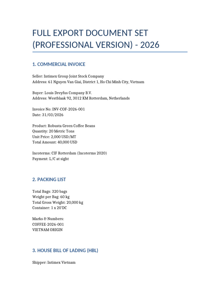 Export Documents Professional 2026 | PDF