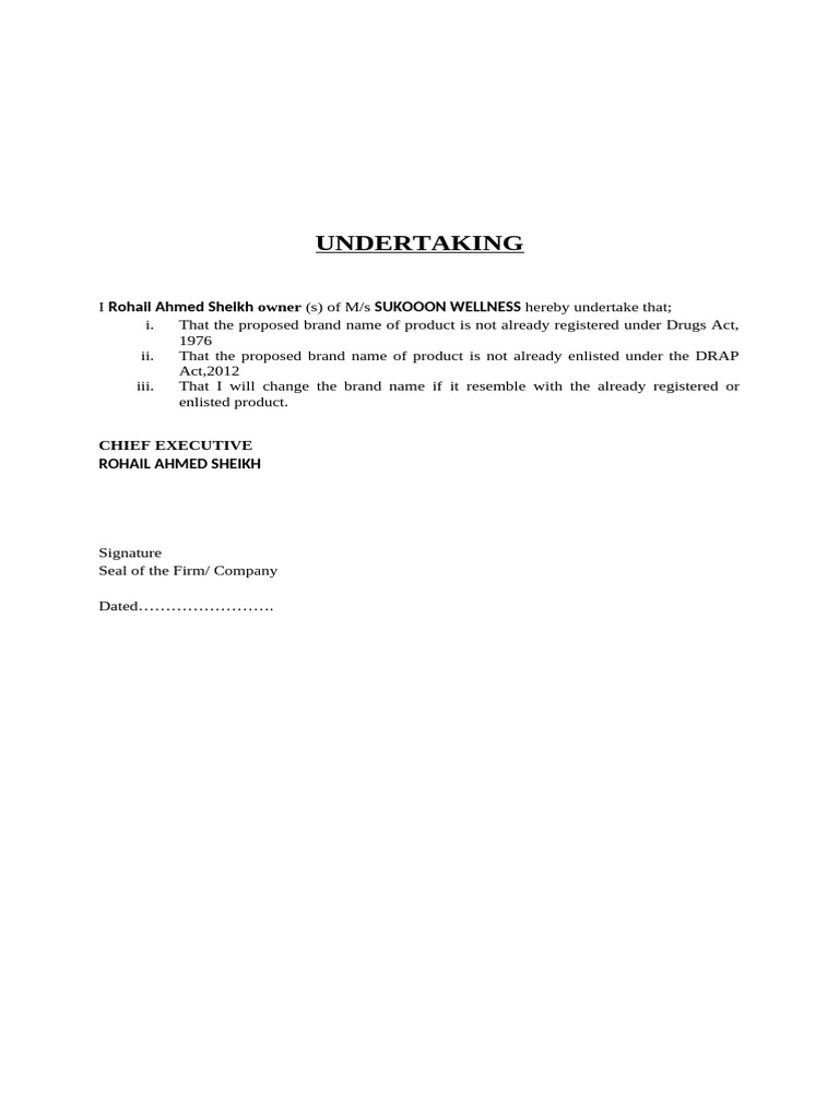 Undertaking Final Print | PDF