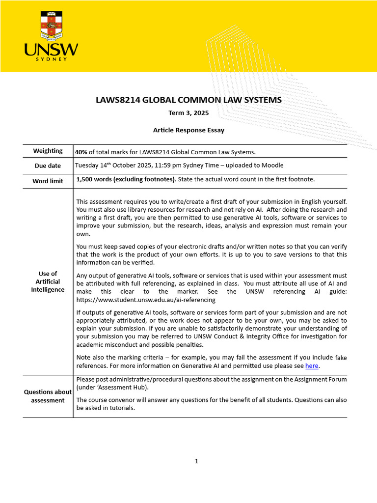 Article Response Essay T3 2025 | PDF | Microsoft Word | Plagiarism