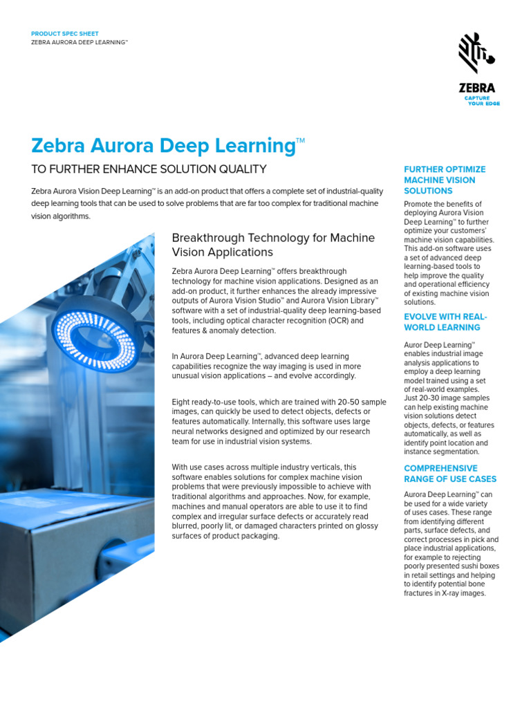 Aurora Vision Deep Learning Fact Sheet Letter en Us | PDF | Computer ...