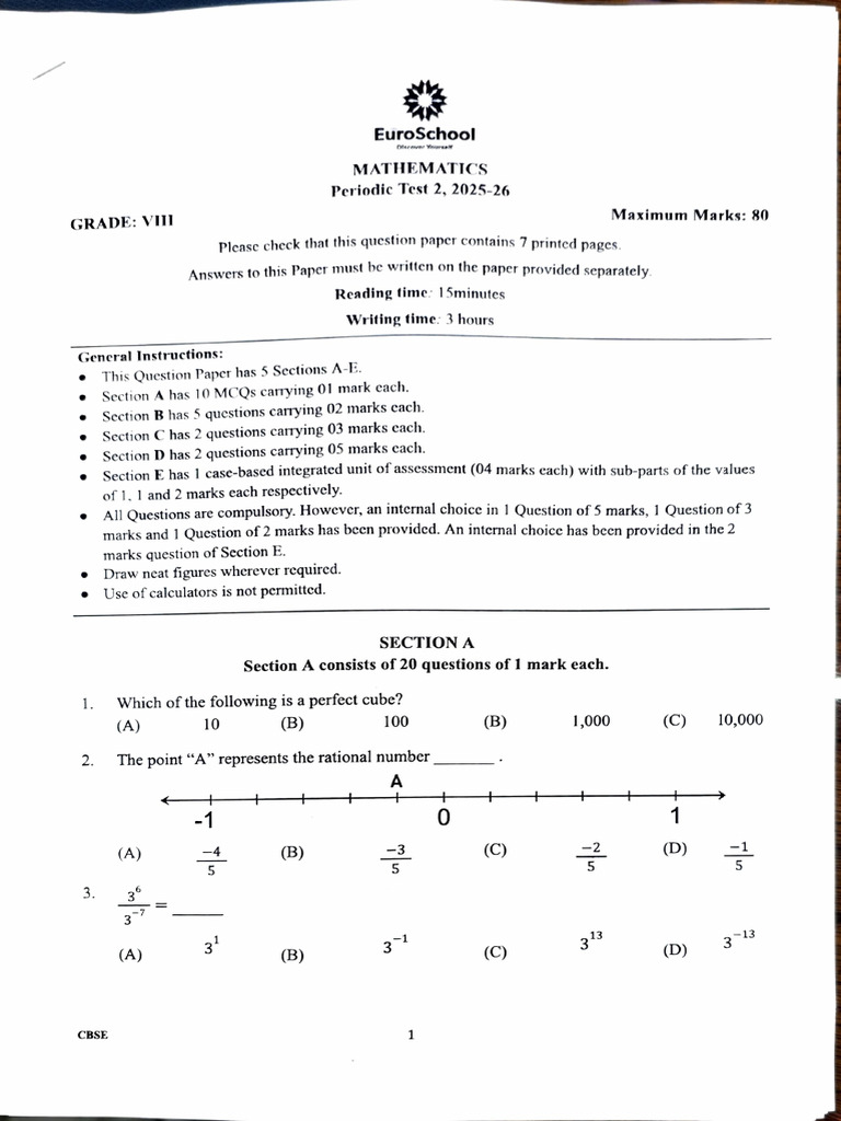 Mathematics Question Paper | PDF