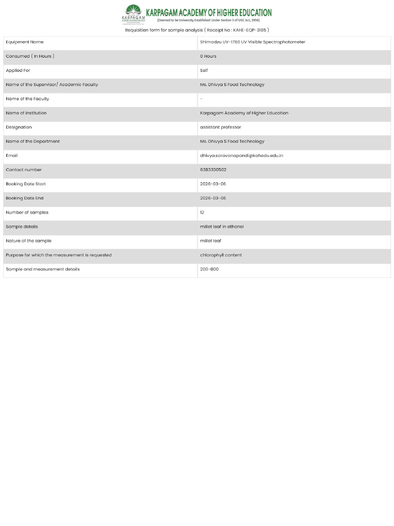 Equipment Form (4) | PDF