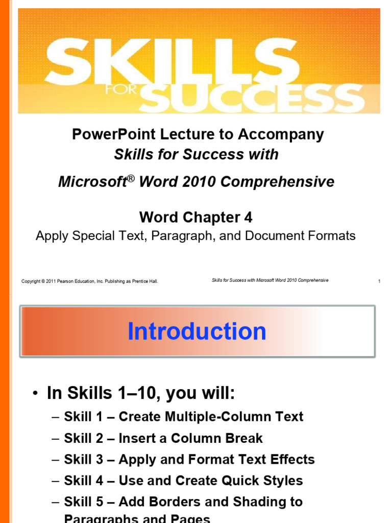 Word Lesson 4 - Presentation | PDF | Microsoft Word | Paragraph