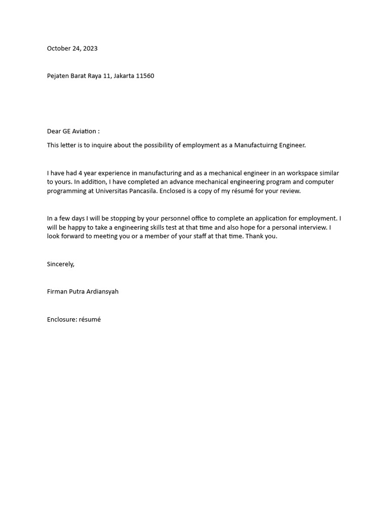 Application Letter UTS | PDF
