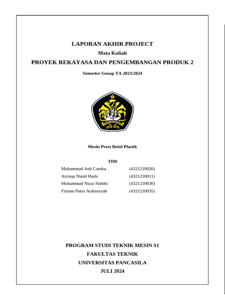 Format Laporan Akhir Prpp 2 Selesai | PDF