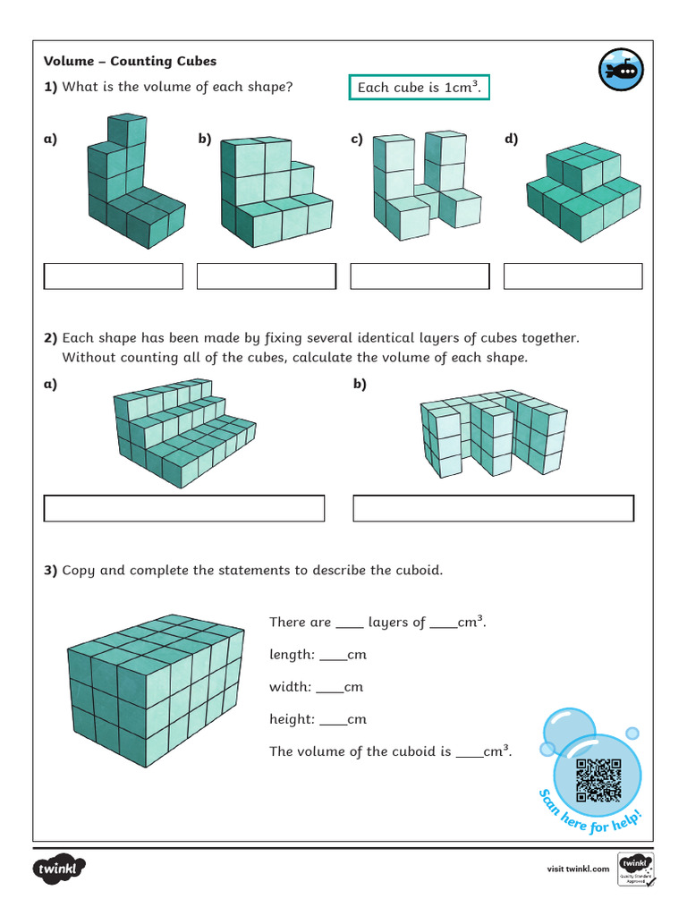 Horizontal – Volume - Counting Cubes | PDF | Volume