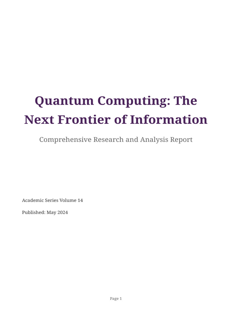 Quantum_Computing_Deep_Analysis | PDF | Analytics | Quantum Computing