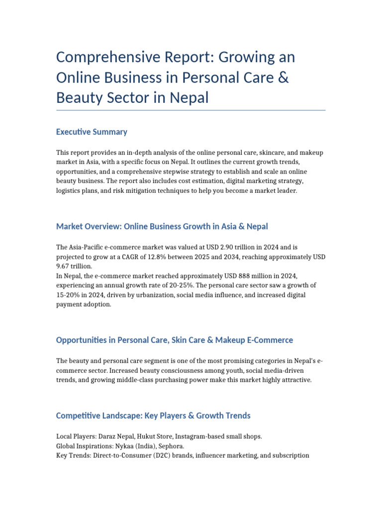 Online Beauty Business Report Final | PDF | E Commerce | Digital Marketing