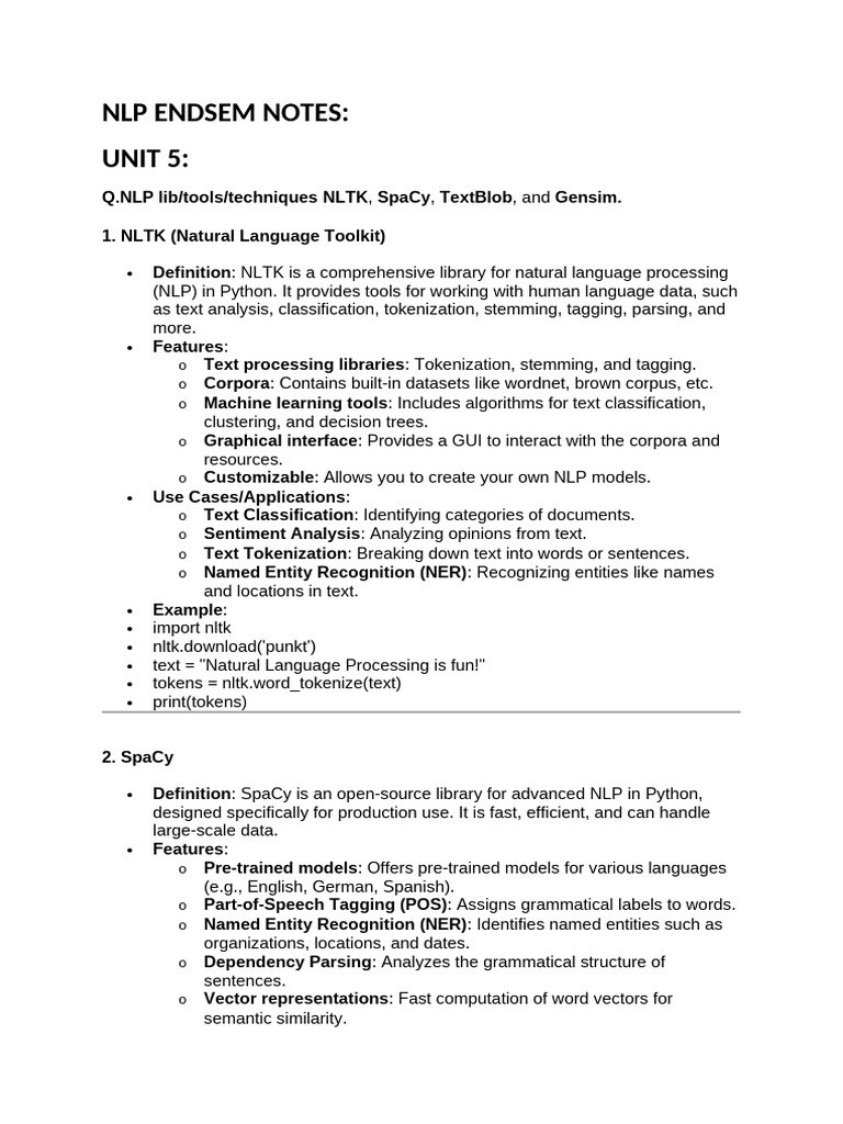 NLP Endsem Notes Unit5 | PDF | Parsing | Semantics
