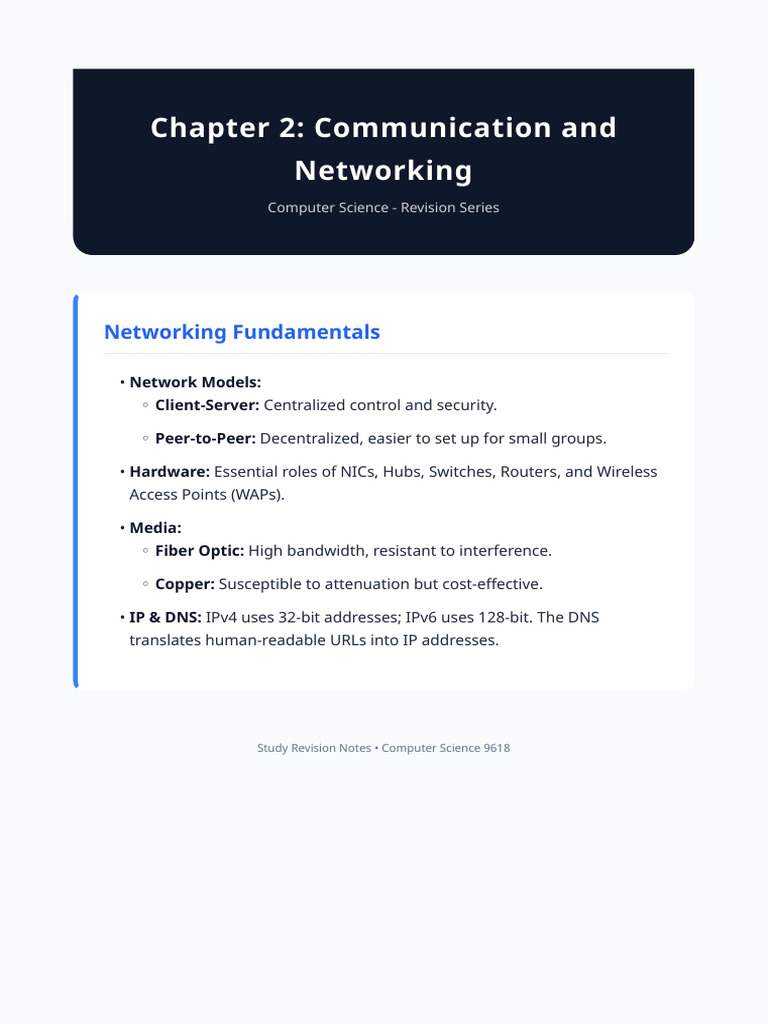 CS Chapter 2 Networking | PDF