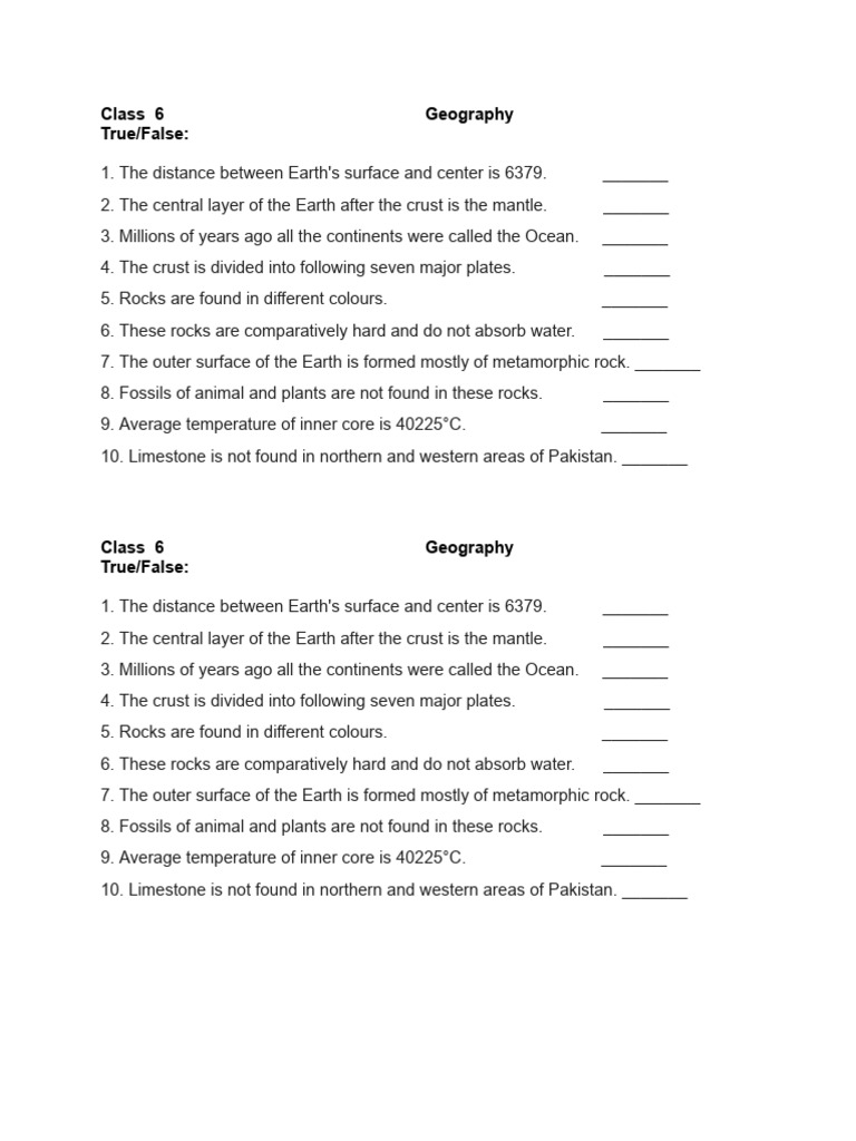 Class 6 Geography (2) | PDF