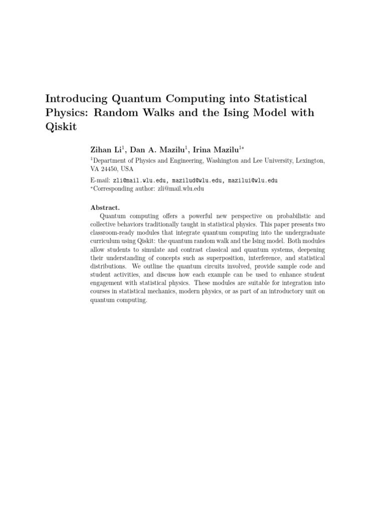 ISing Model | PDF | Quantum Computing | Statistical Mechanics