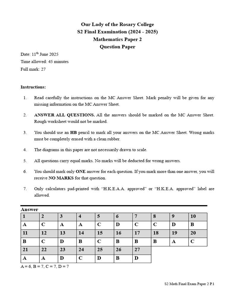 2425_S2_Math_final exam_Paper 2_Notes 2 | PDF