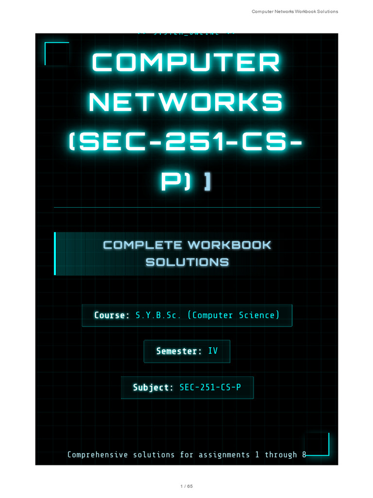 SEC 251 CS P Computer Networks Solutions | PDF | Ip Address | Computer ...