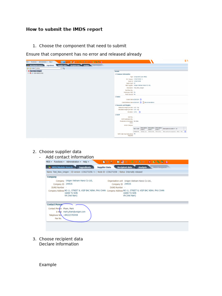 How to Submit the IMDS Report | PDF
