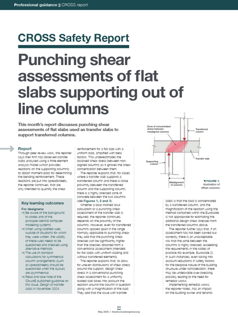 CROSS Safety Report Punching Shear Assessments of Flat Slabs Supporting ...
