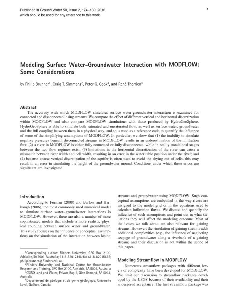 Modeling Surface Water Groundwater Inter | PDF | Aquifer ...