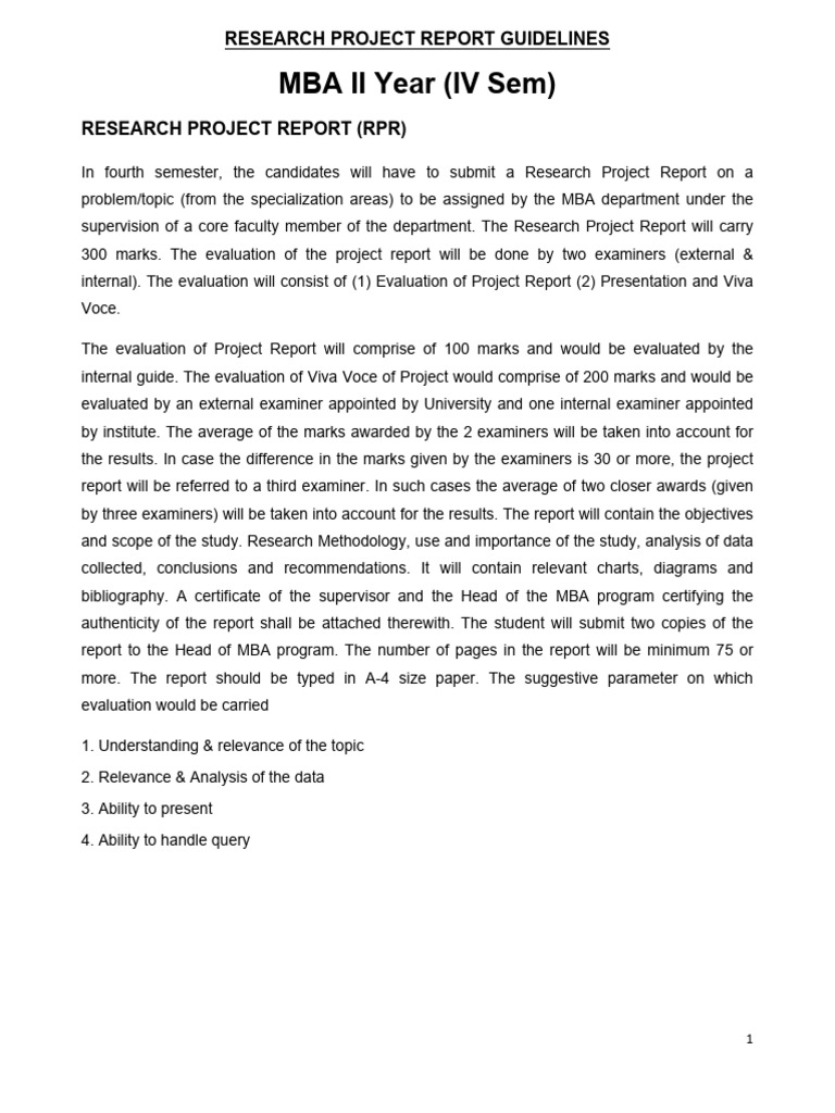 Research Project Report Format | PDF | Methodology | Data