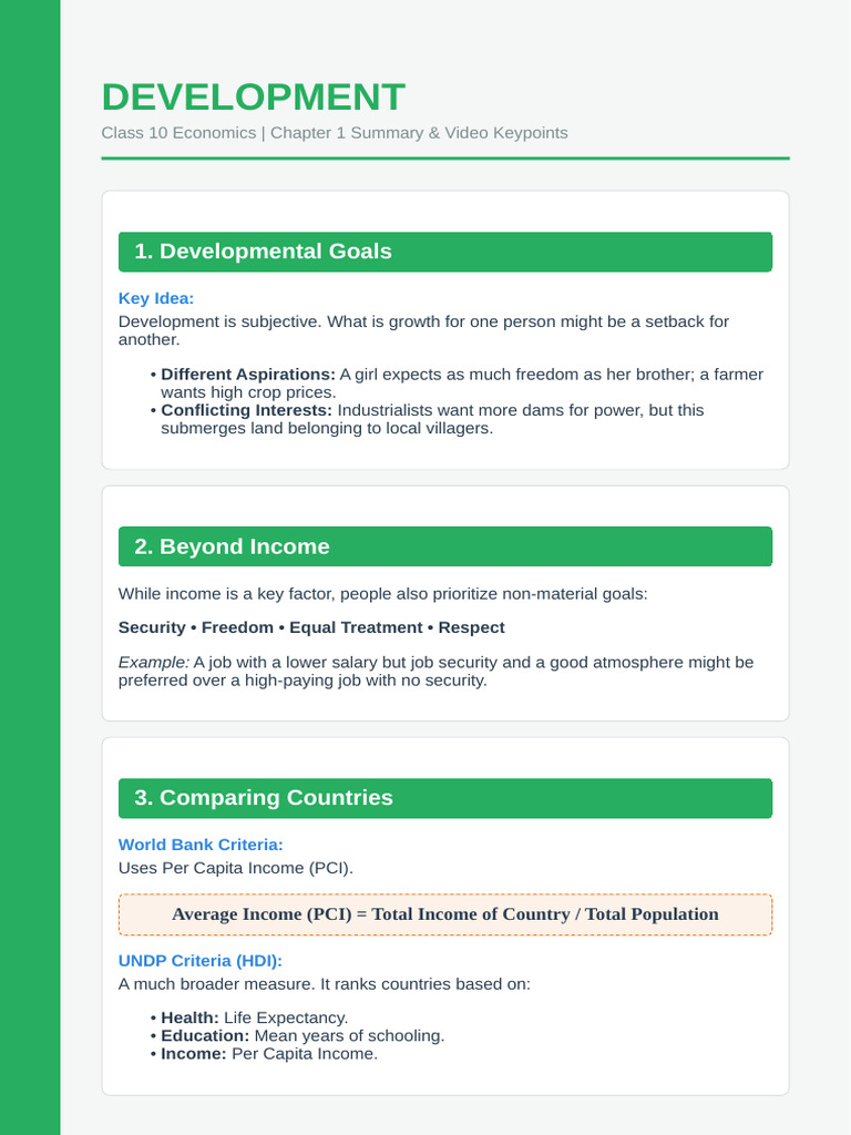 Class 10 Economics Development V2 | PDF