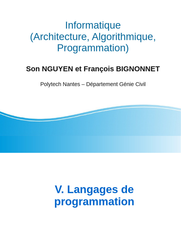 Cours Info Polytech Part4 | PDF | Langage de programmation ...