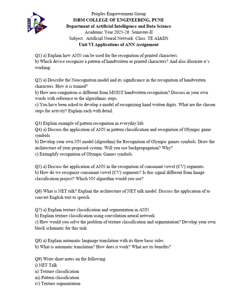 ANN Unit 6 Assignment | PDF