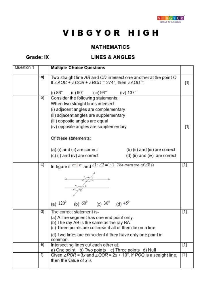 Gr9 - Maths - (Lines & Angles) | PDF | Angle | Triangle Geometry