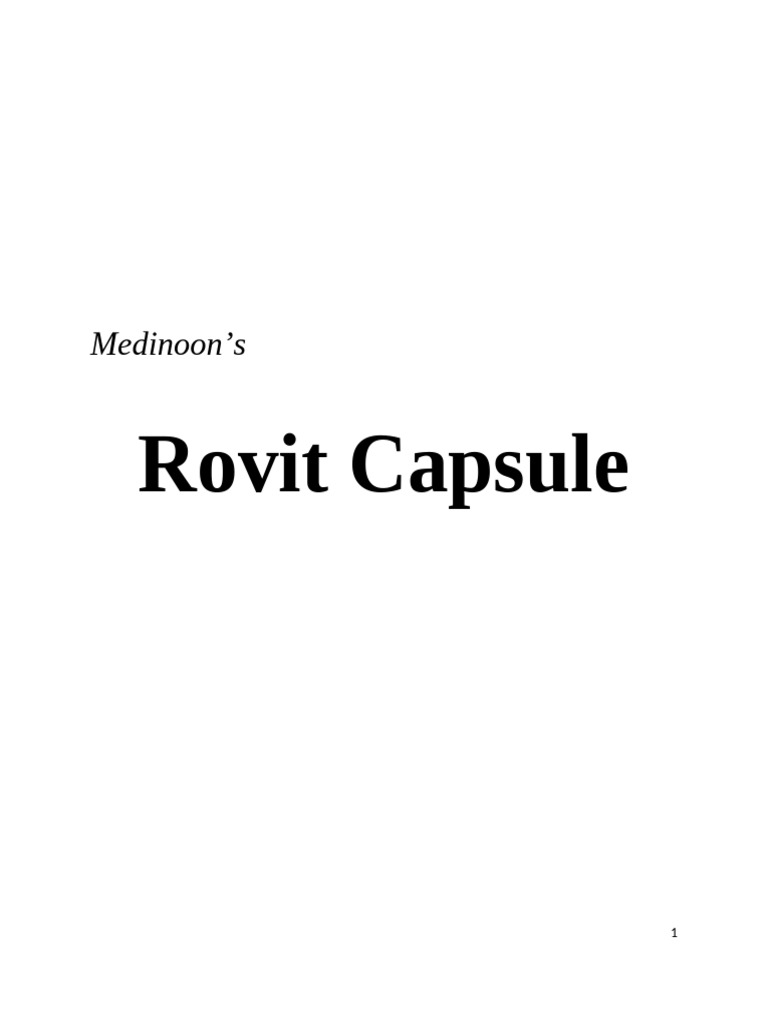 Rovit Capsule | PDF | Nitric Acid | Acid