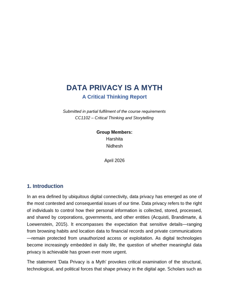 Data Privacy is a Myth Report v2 Cited | PDF | Privacy | Surveillance