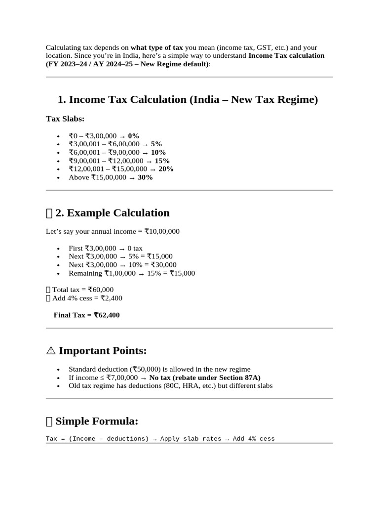 How to Calculate Tax | PDF