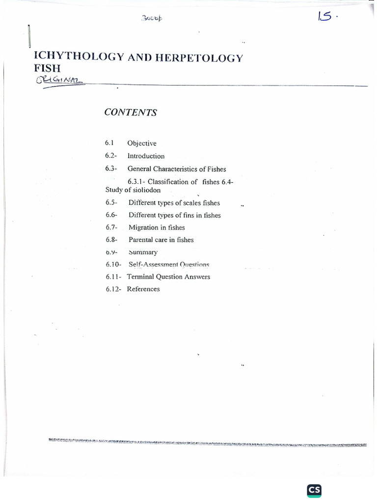 Fish Notes 1 | PDF
