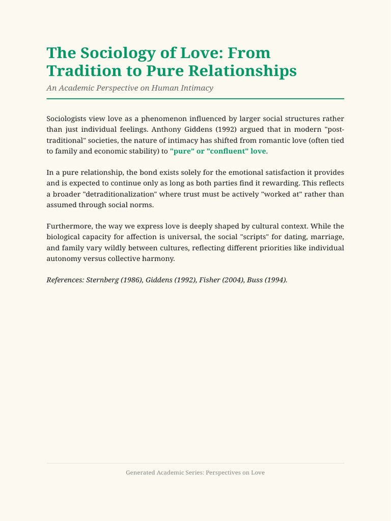 Essay 3 Sociology of Love | PDF