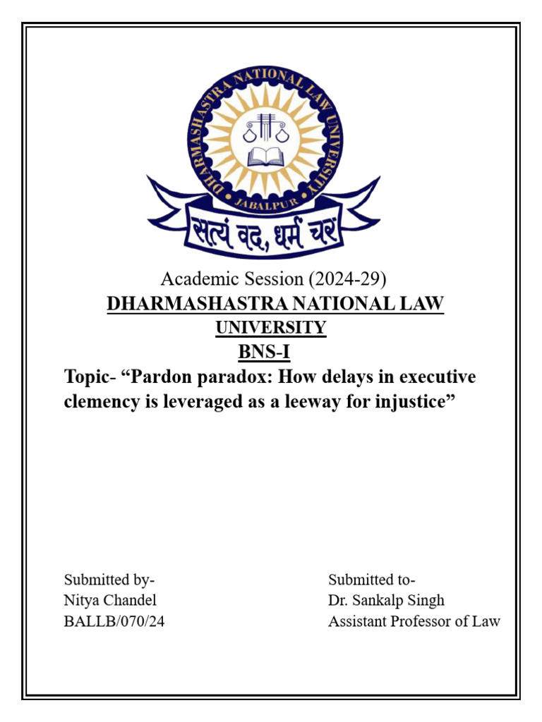 Bns Project Final Submission | PDF | Pardon | Justice