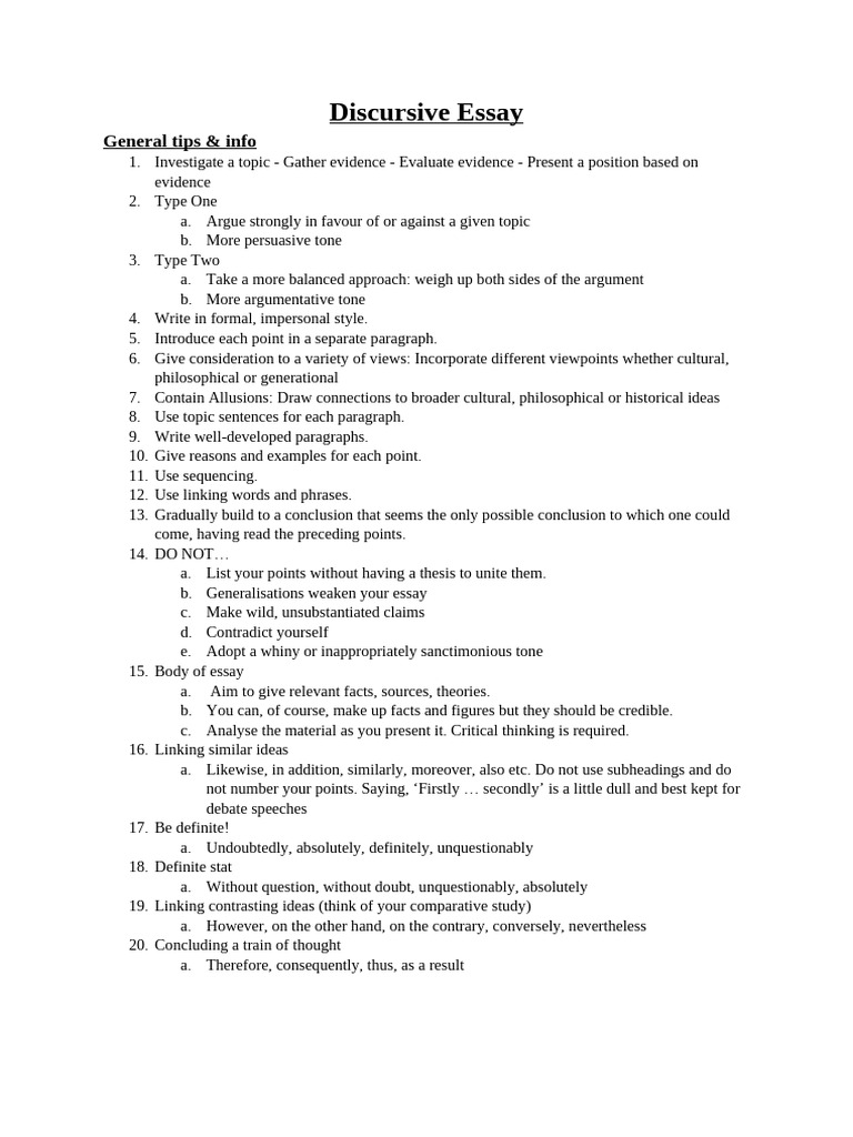 Discursive Essay | PDF | Essays | Argument