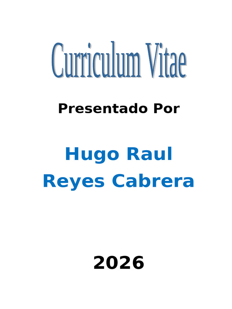 Curriculum de Hugo Raul Reyes | PDF