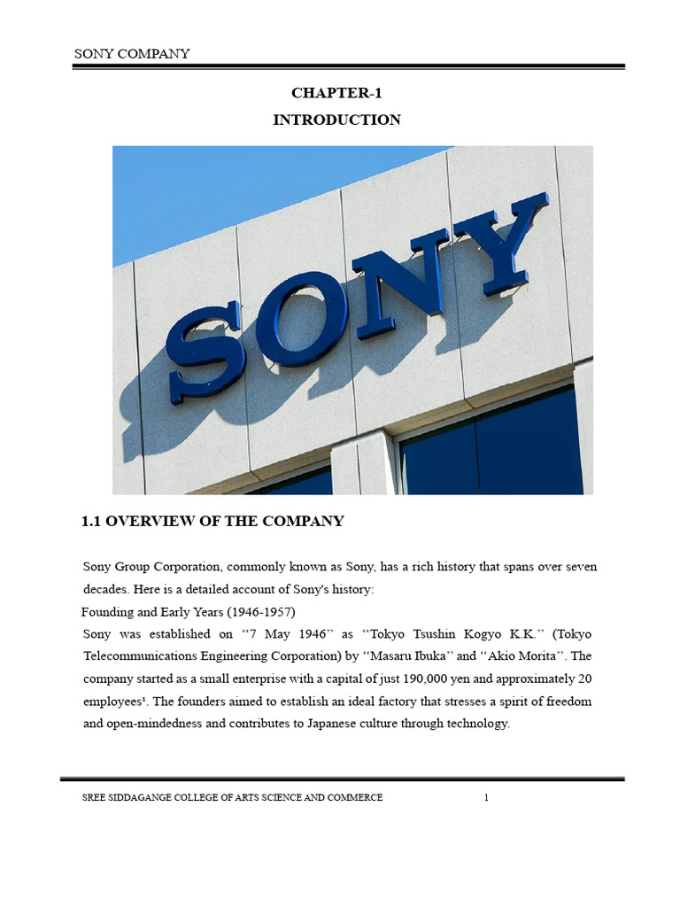 CHAPTER 1 Introduction of Sony New | PDF | Sony