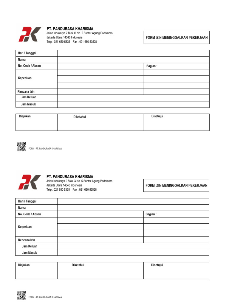 FORM IZIN | PDF