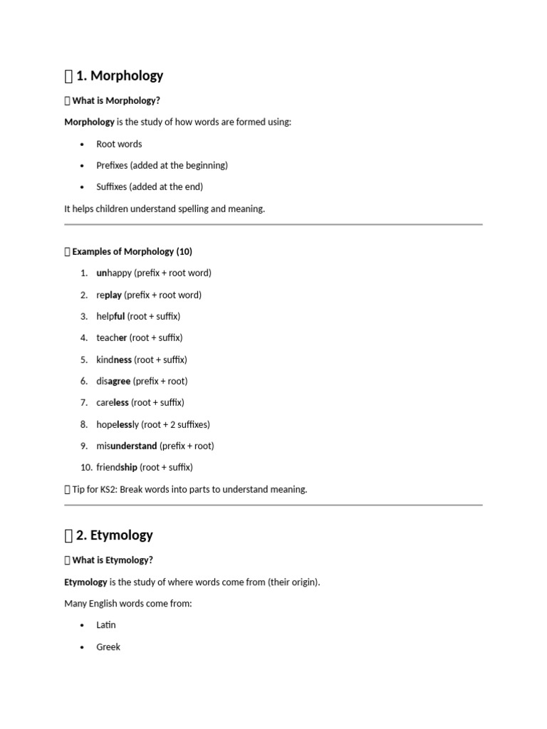 English - Morphology, Etymology, Recounting Event Cohesively, Concrete ...