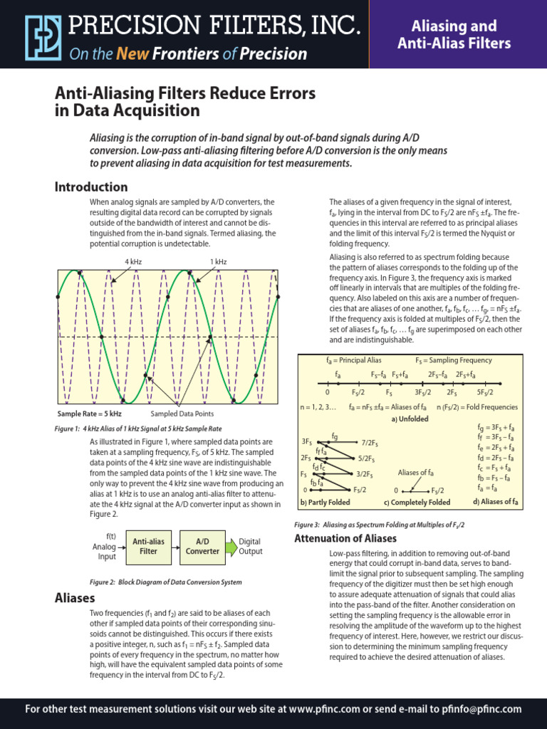 Filtering and Anti-Aliasing | PDF | Analog To Digital Converter ...