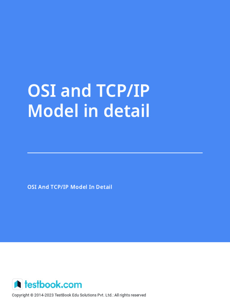 OSI and TCP IP Model in Detail | PDF | Internet Protocol Suite | Osi Model