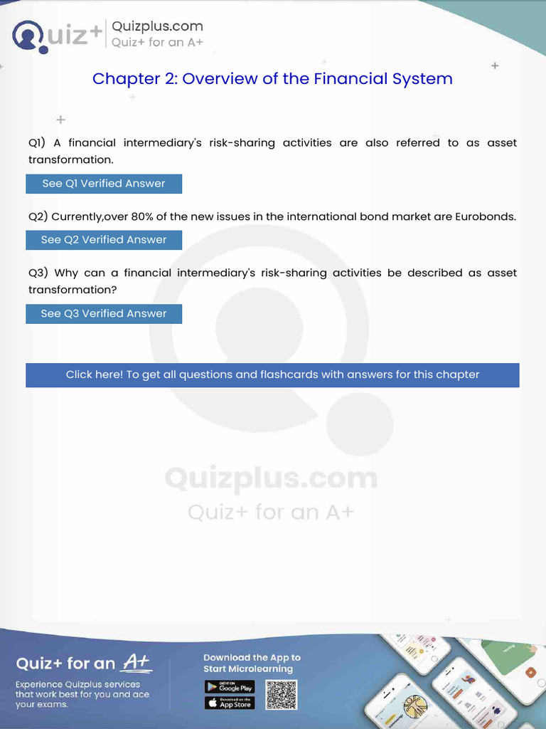 A Financial Intermediarys Risksharing Activities Are Also Referred to ...