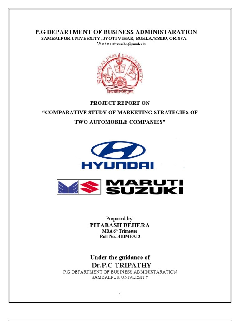 Parative Study Of Maruti And Hyundai Strategic Management Automobiles