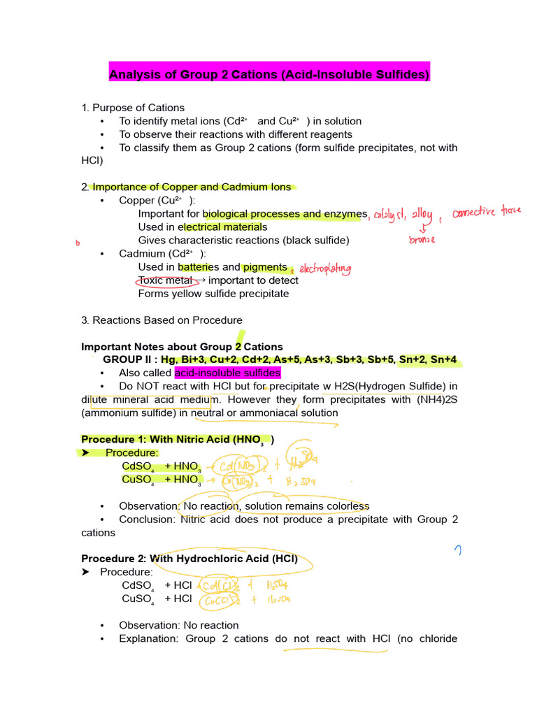 Group II Cations | PDF