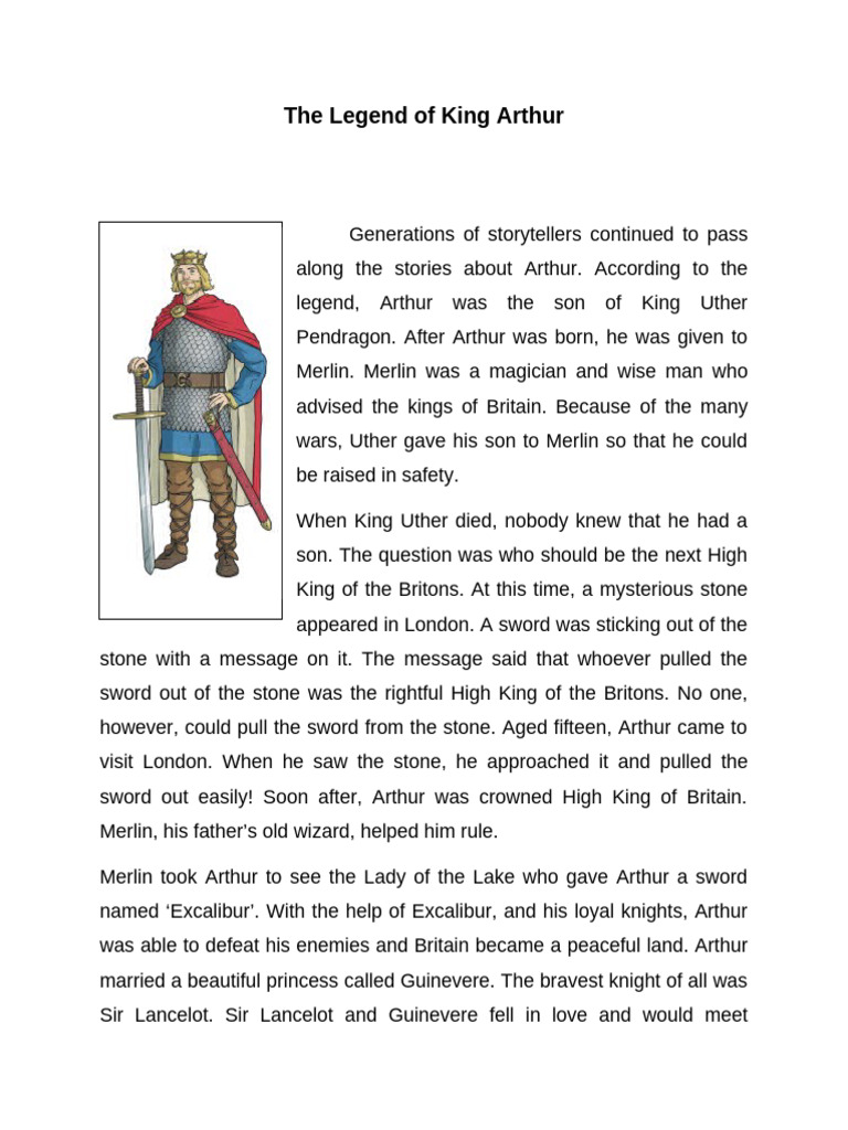 The Legend of King Arthur | PDF | Excalibur | King Arthur