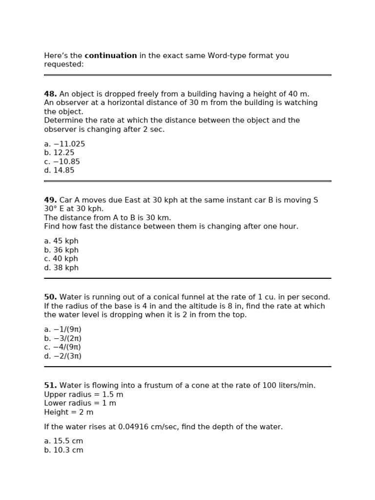 Word-type copy format (1) | PDF | Acceleration | Water
