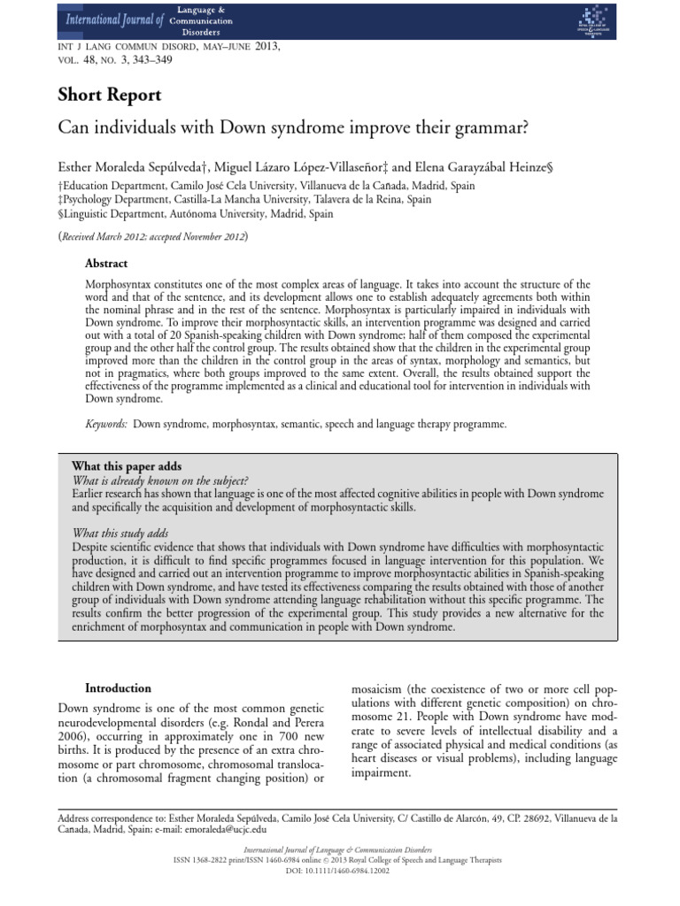 International Journal of Language and Communication Disorders | PDF ...