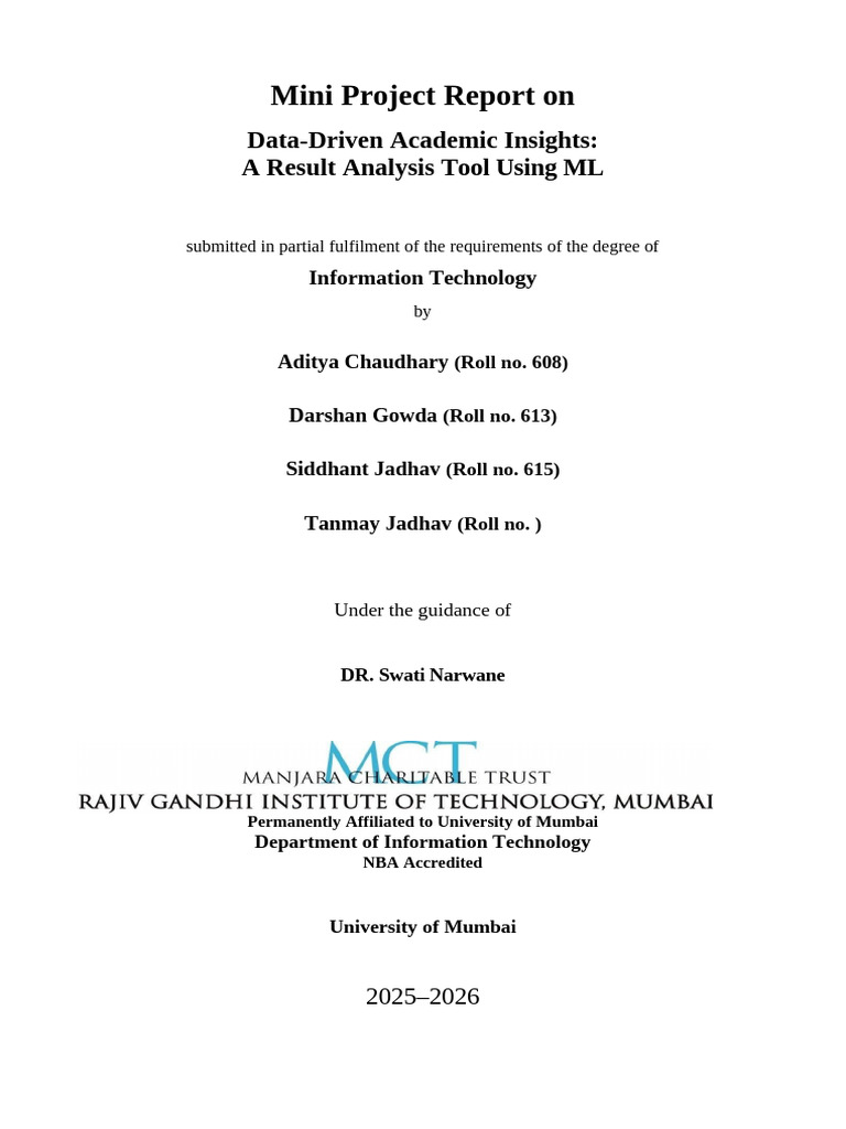 Mini Project Report Sem 6 | PDF | Data | Analytics