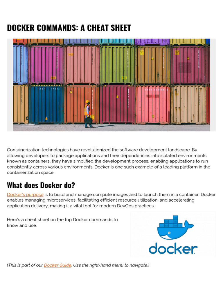 Docker Commands a Cheat Sheet | PDF | Computer File | Directory (Computing)