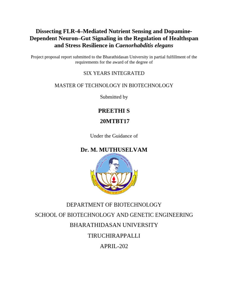 Preethi Project Proposal | PDF | Cell Signaling | Dopamine