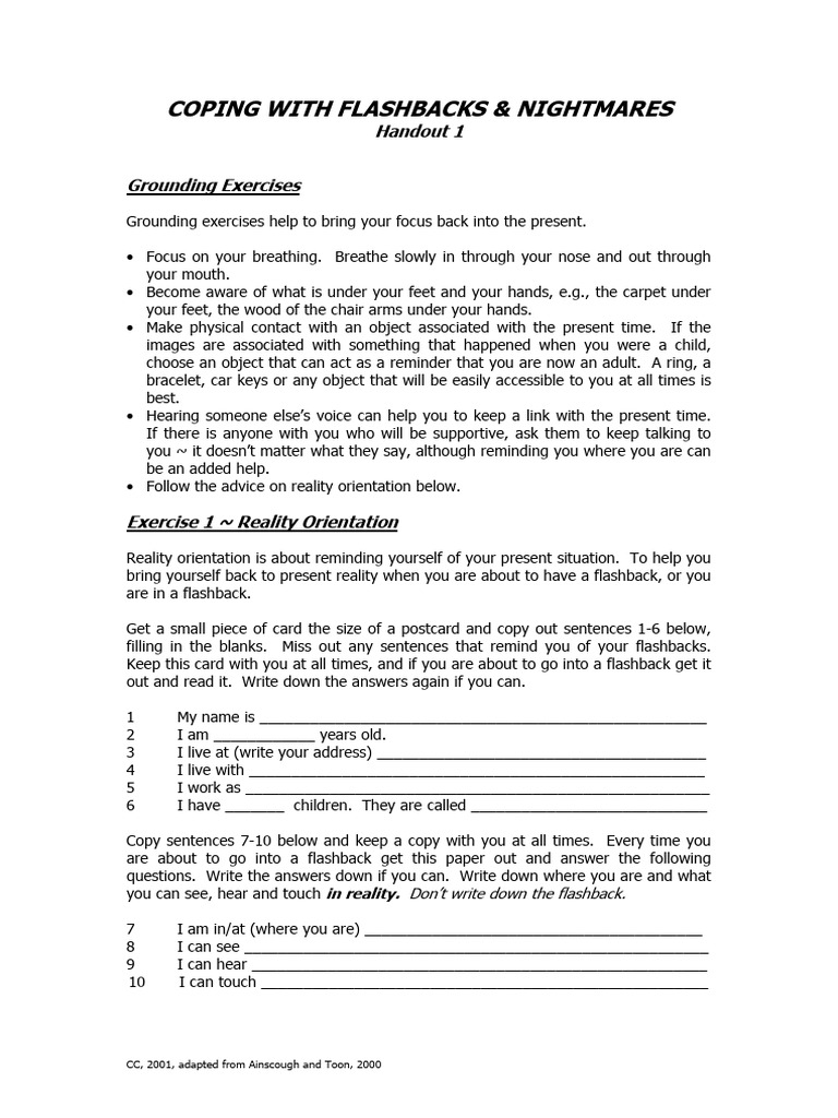 Coping With Flashbacks and Nightmares | PDF