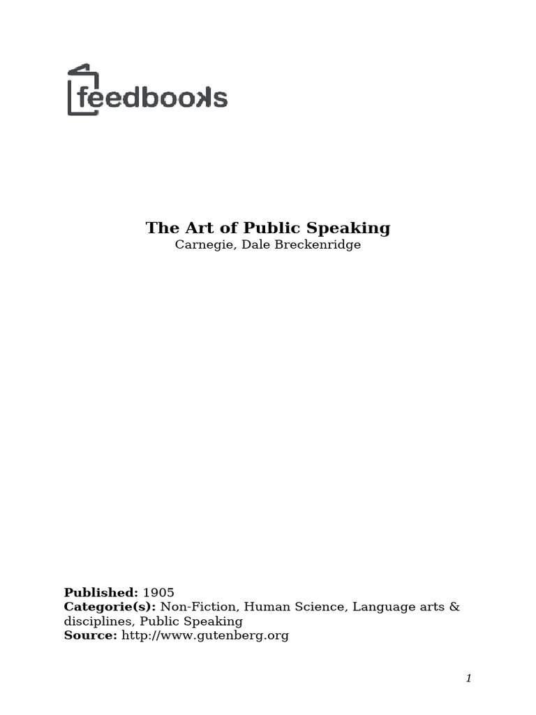 Art of Public Speaking | PDF